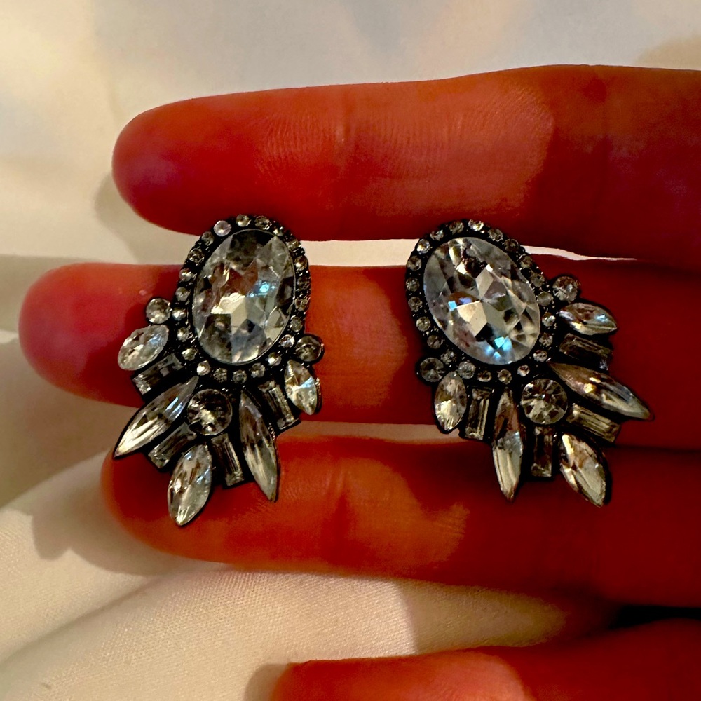 Vintage style art deco CZ earrings.
